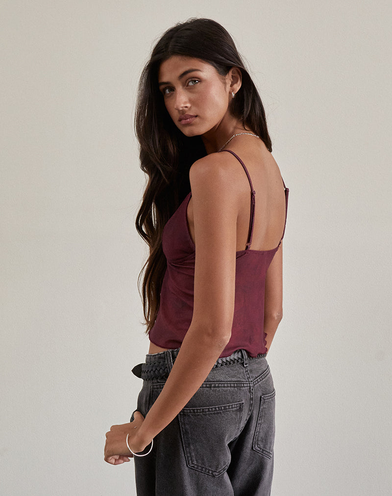 Bild von Cojira Mesh Butterfly Top in tonalem Burgundy Paisley