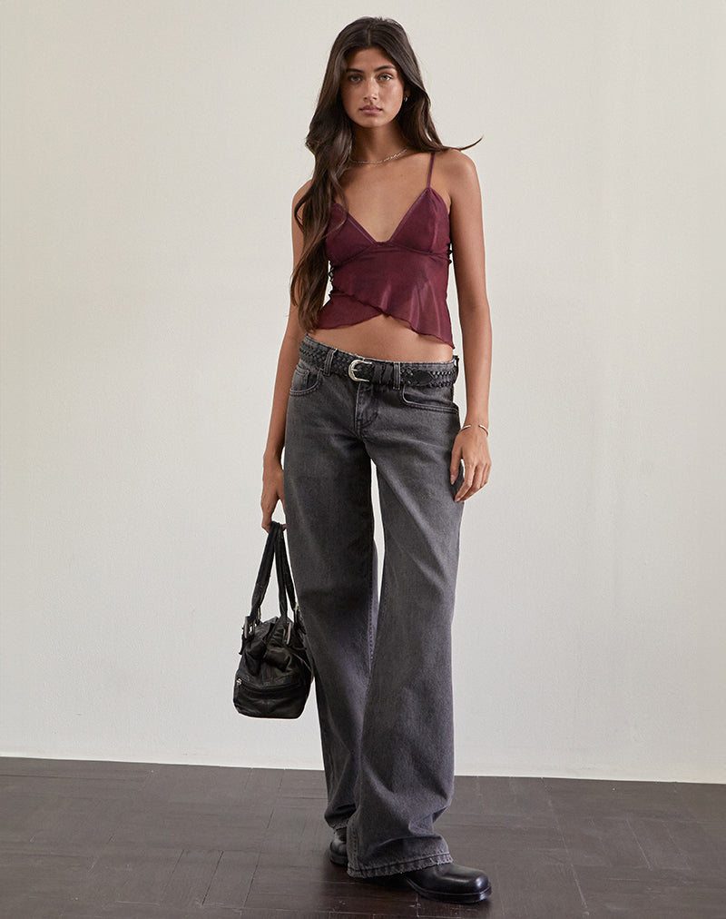 Cojira Mesh Butterfly Top in Burgund Paisley Tonal
