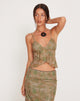 Bild von Cojira Mesh Butterfly Top in tonalem Paisley Grün