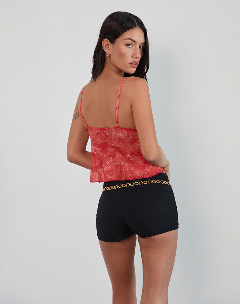 Bild von Cojira Mesh Butterfly Top in Tonal Paisley Rot