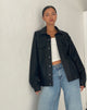 Bild von Colleen Oversized Moto Jacke in PU Schwarz