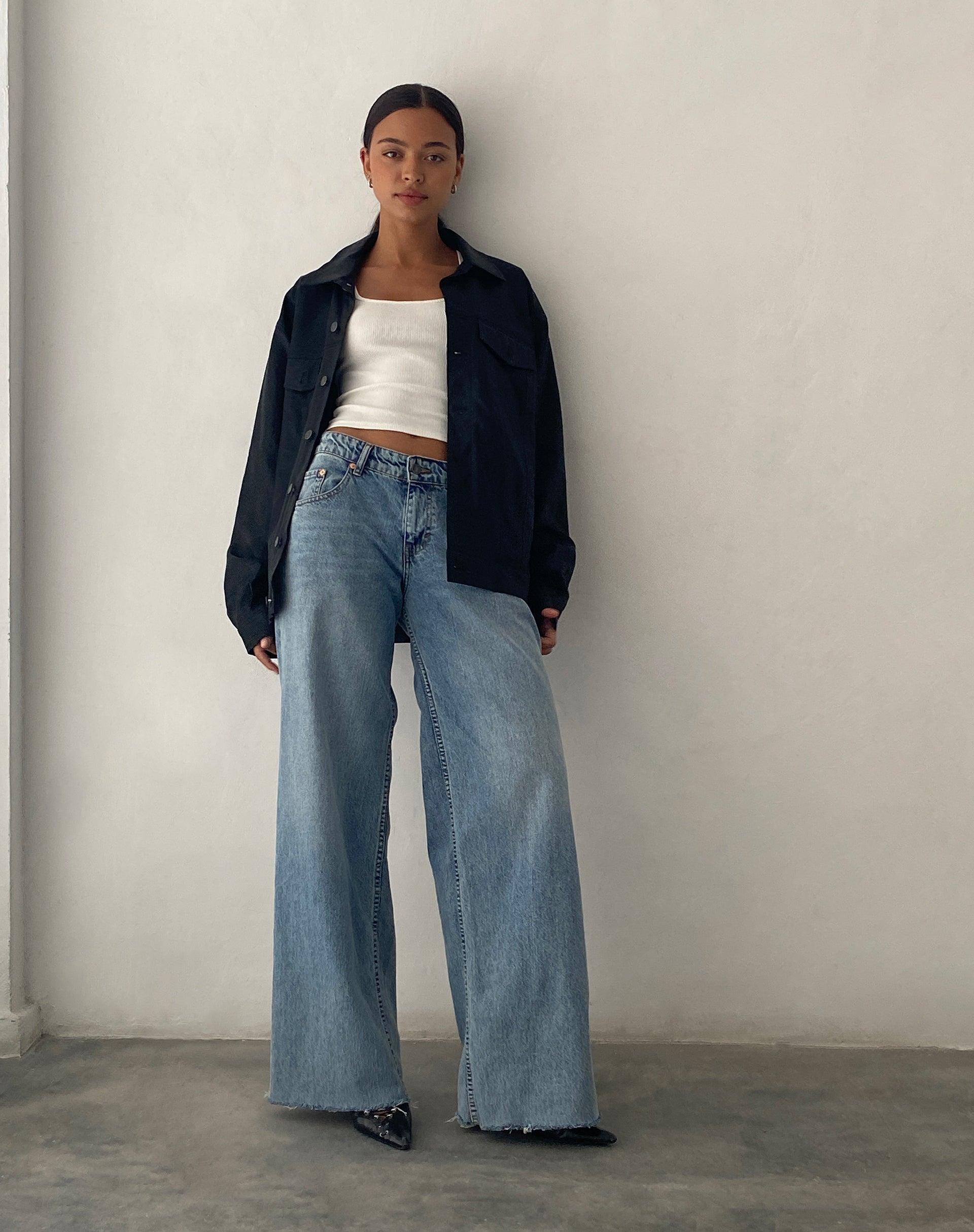 Bild von Colleen Oversized Moto Jacke in PU Schwarz