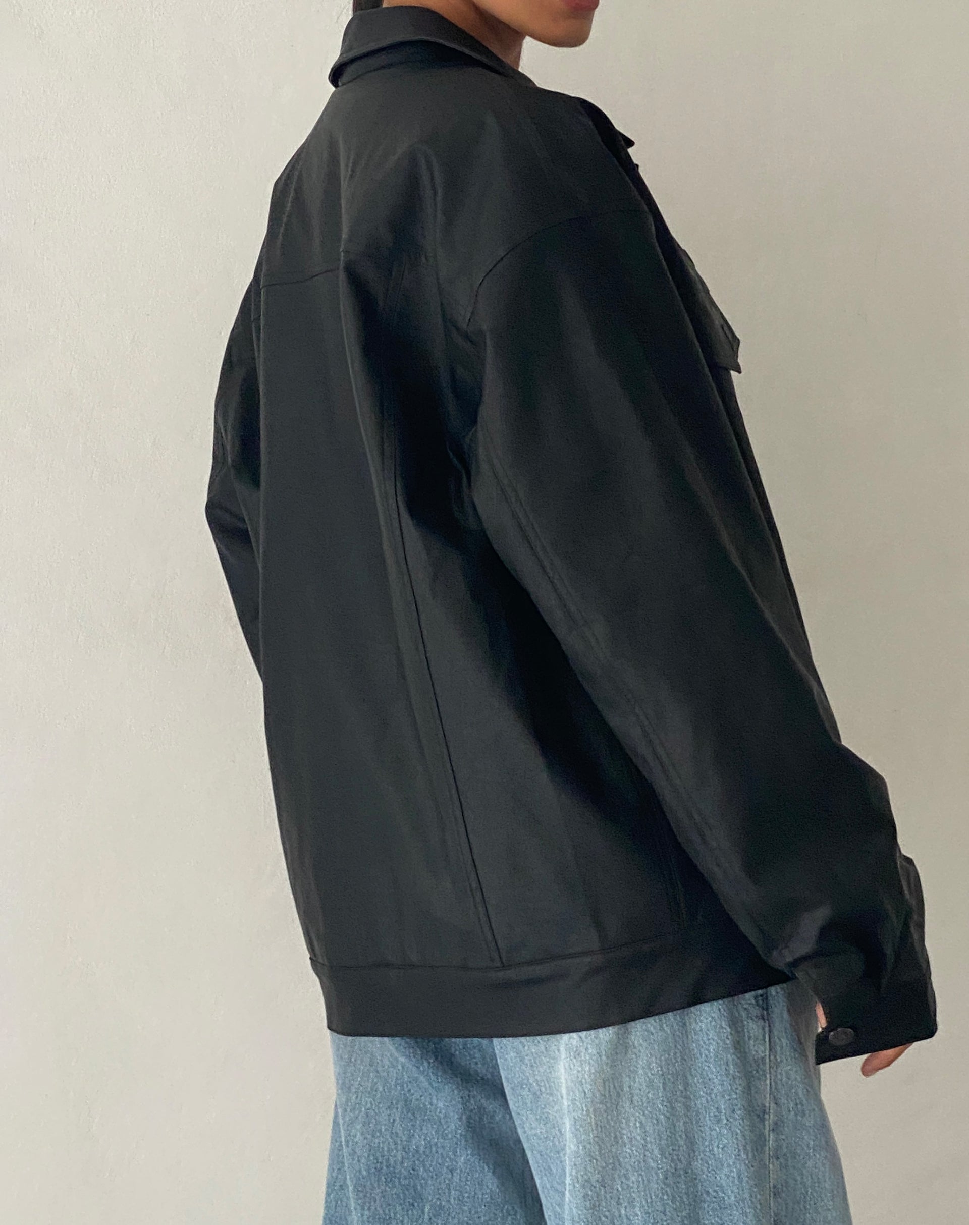 Bild von Colleen Oversized Moto Jacke in PU Schwarz
