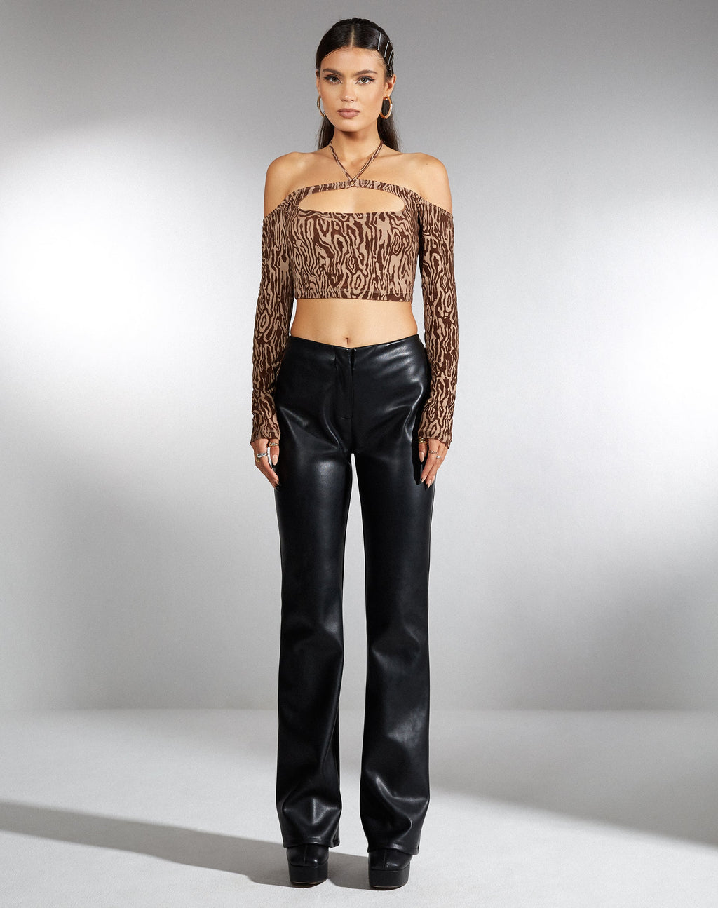 Corinna Langarm-Top aus Animal Ripple Flock