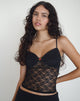 Image of Cornelia Top aus Mari Lace Schwarz
