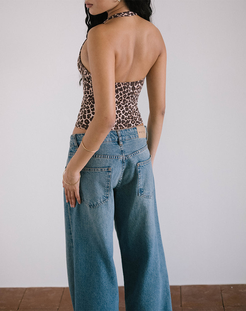 Bild von Cosimo Neckholder-Top in Rar Leopard Sandstorm