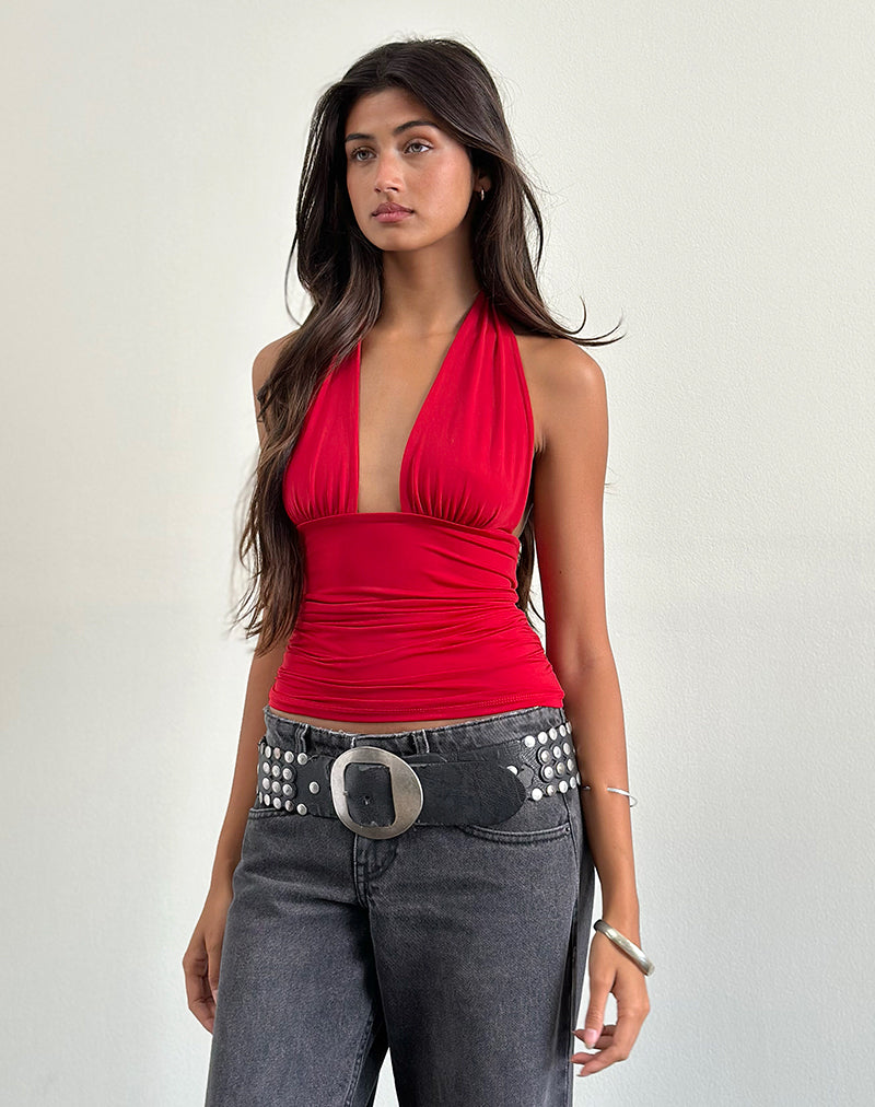 Bild von Cosimo Neckholder-Top in Rot