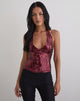Bild von Cosio Neckholder-Top in Mix Pailletten Maroon