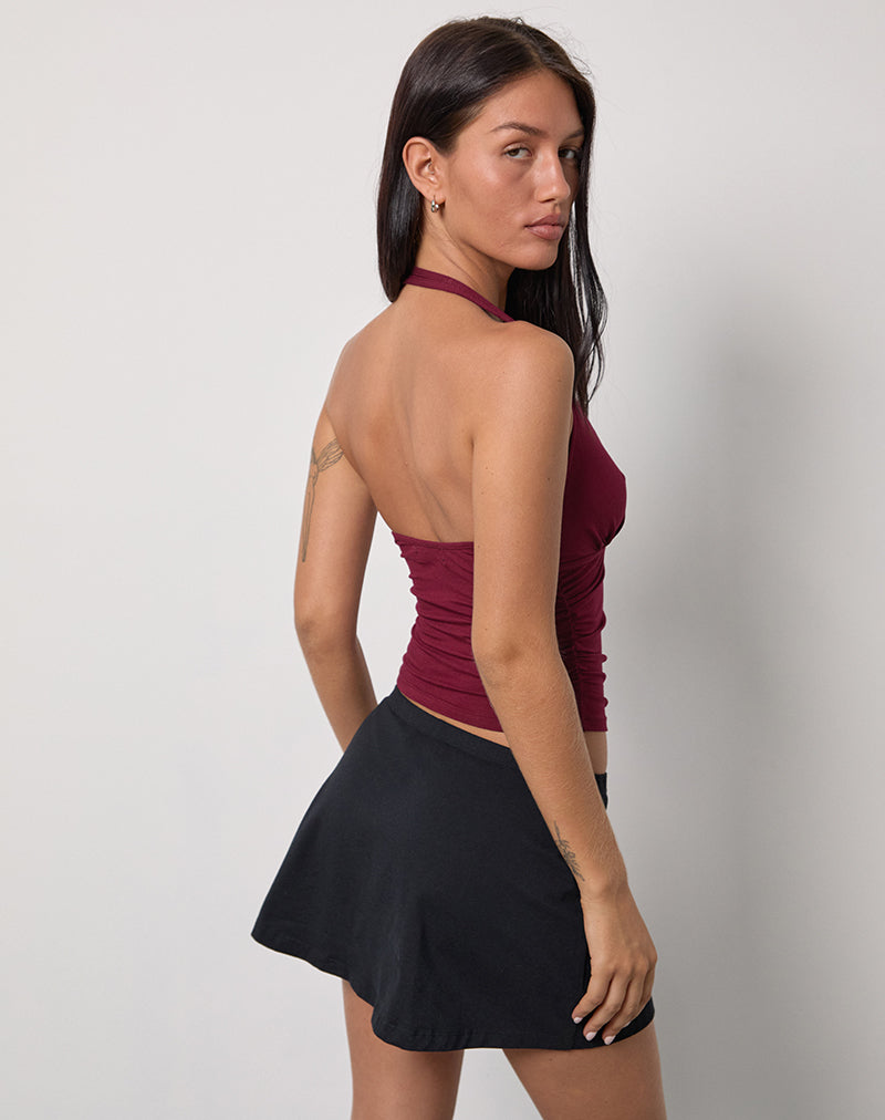 Image of Cosmo Neckholder-Top aus Jersey Burgundy