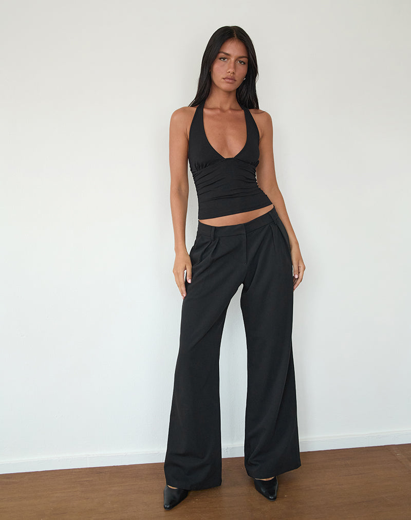 Image of Cosmo Neckholder-Top aus Jersey Schwarz