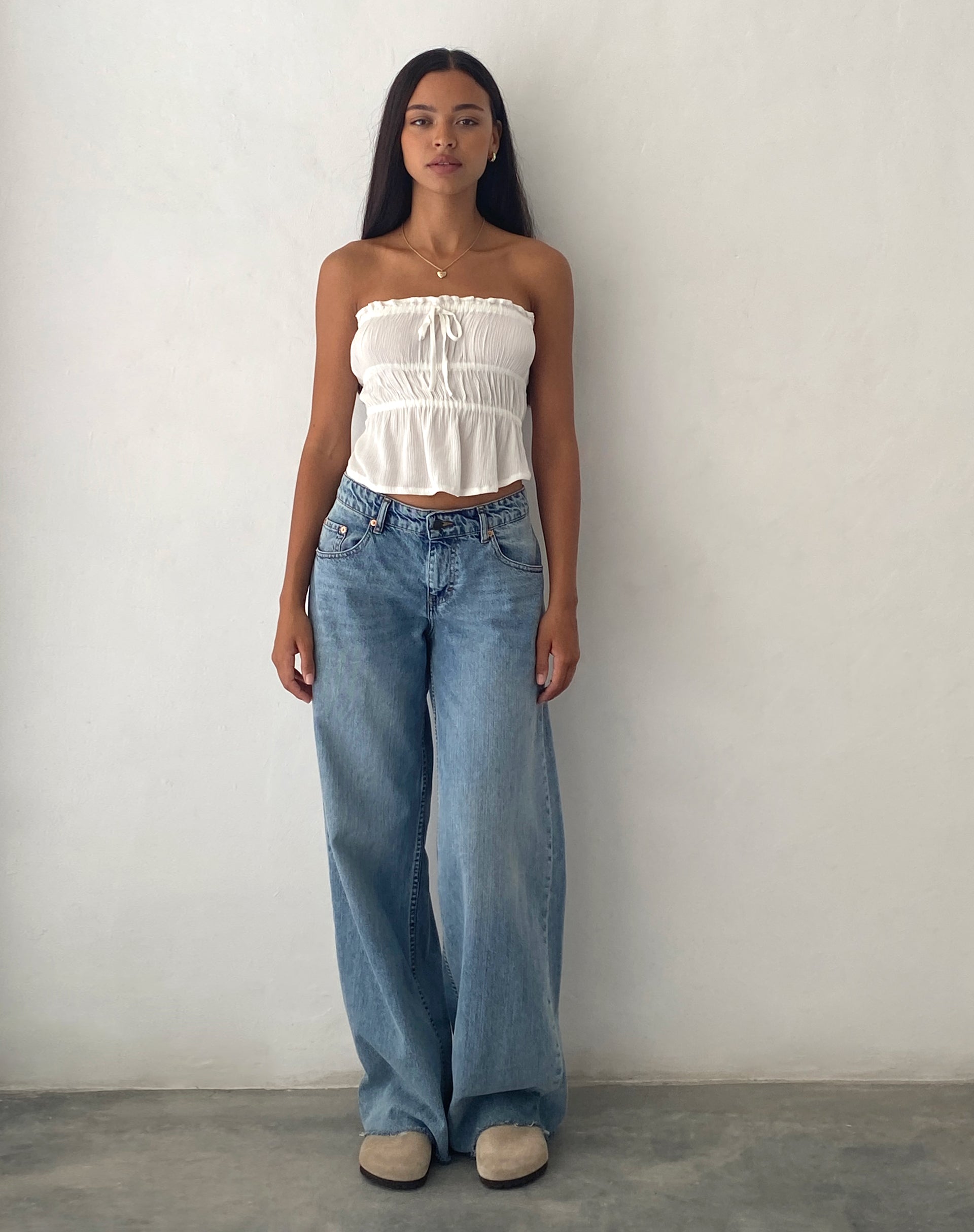 Bild von Cove Bandeau Top in Crinkle Off White