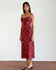 Image of Coya Midikleid in Fairy Floral Burgundy Flock