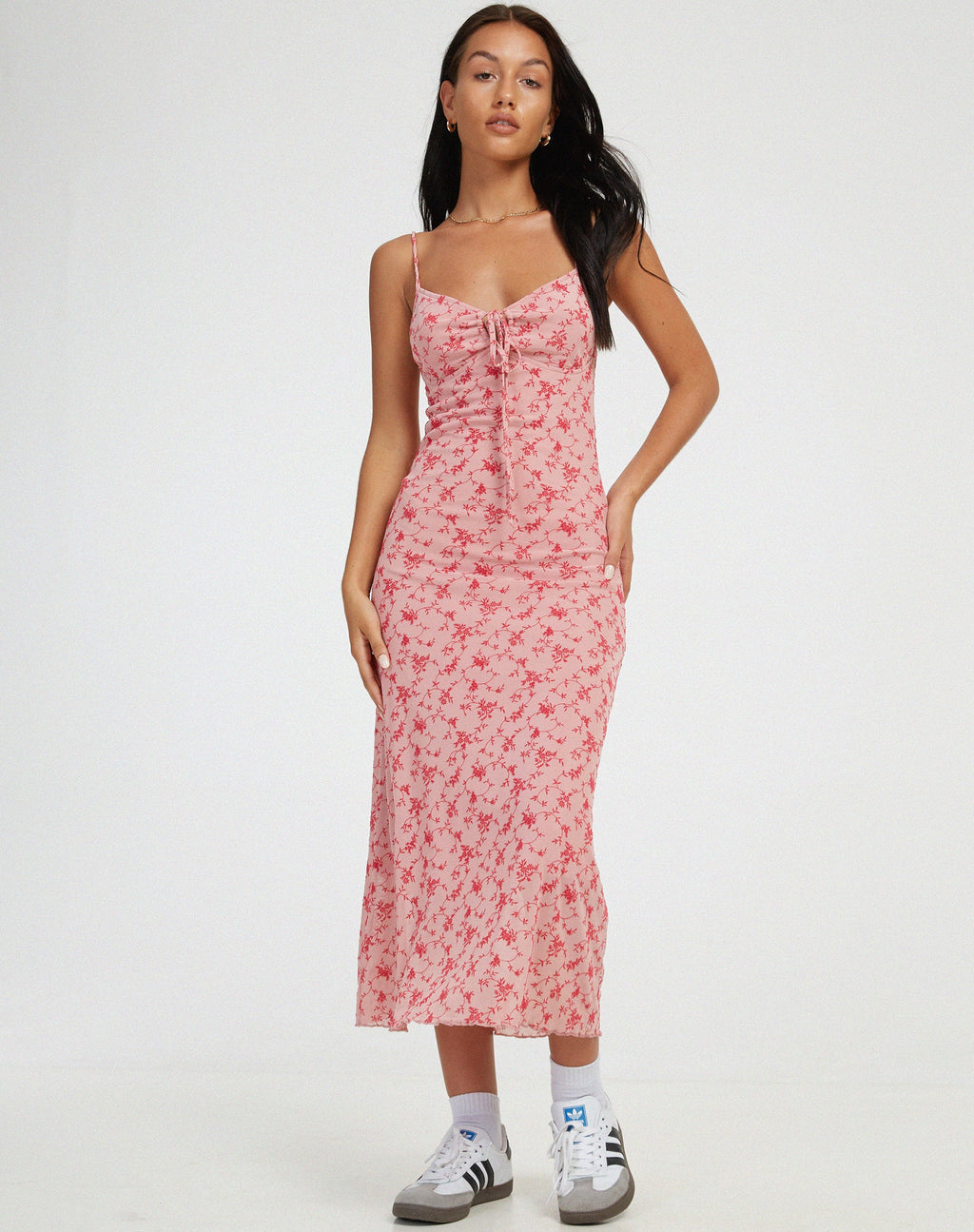 Coya Midikleid in Love Bloom Rosa Flock
