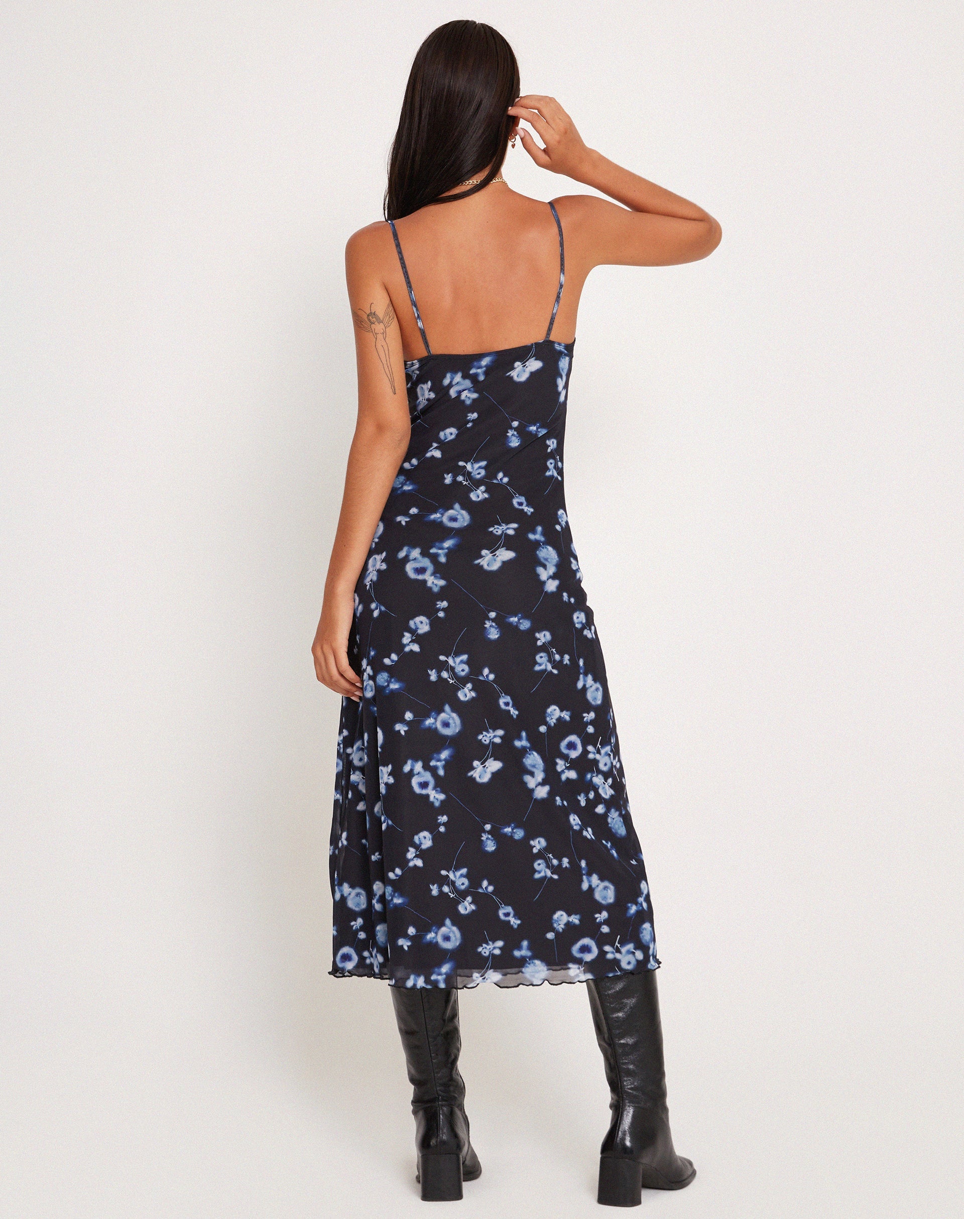 Bild von Coya Maxikleid aus Mesh Navy Diffused Floral