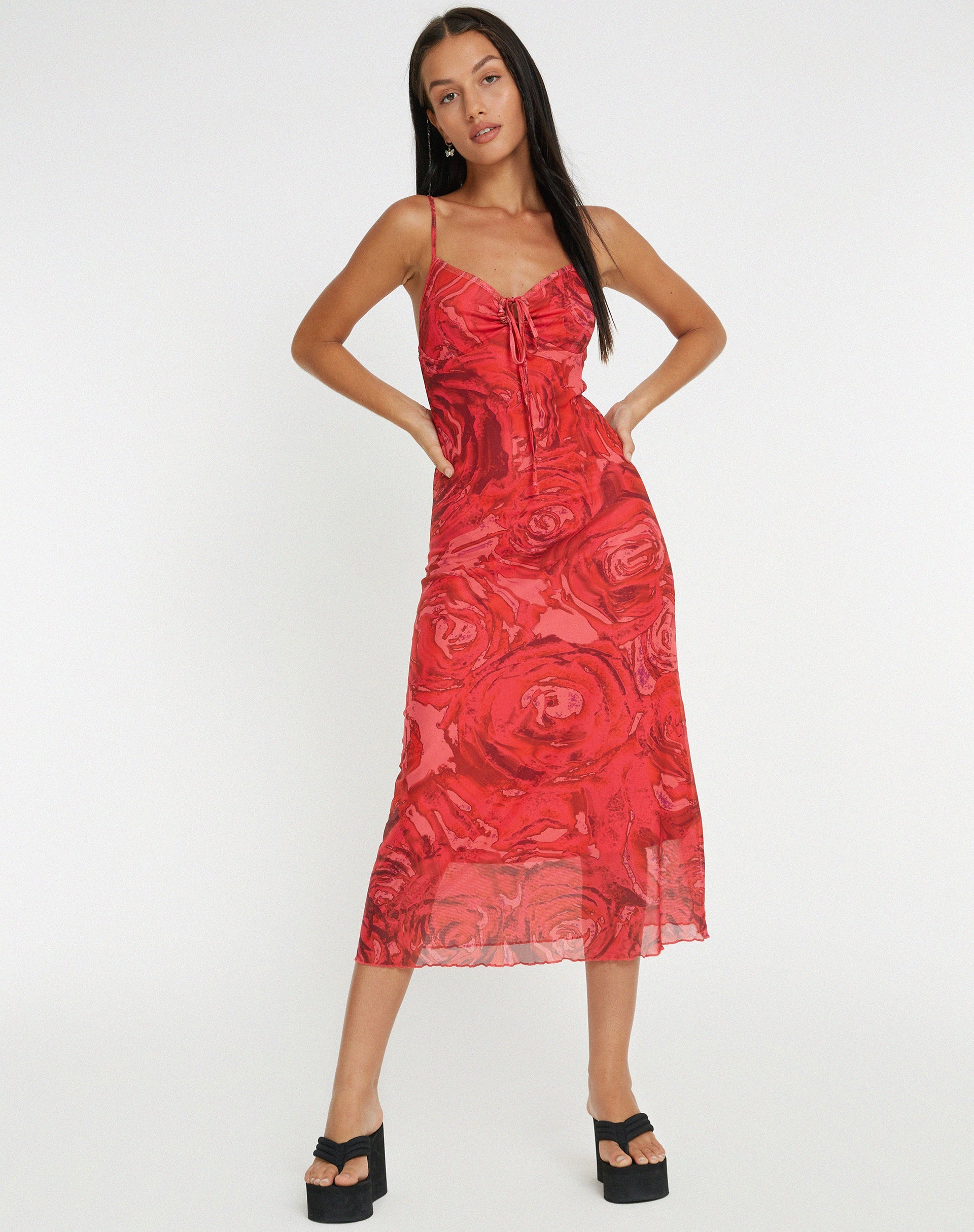 Abbildung von Coya Maxikleid in Rosenblütenrot