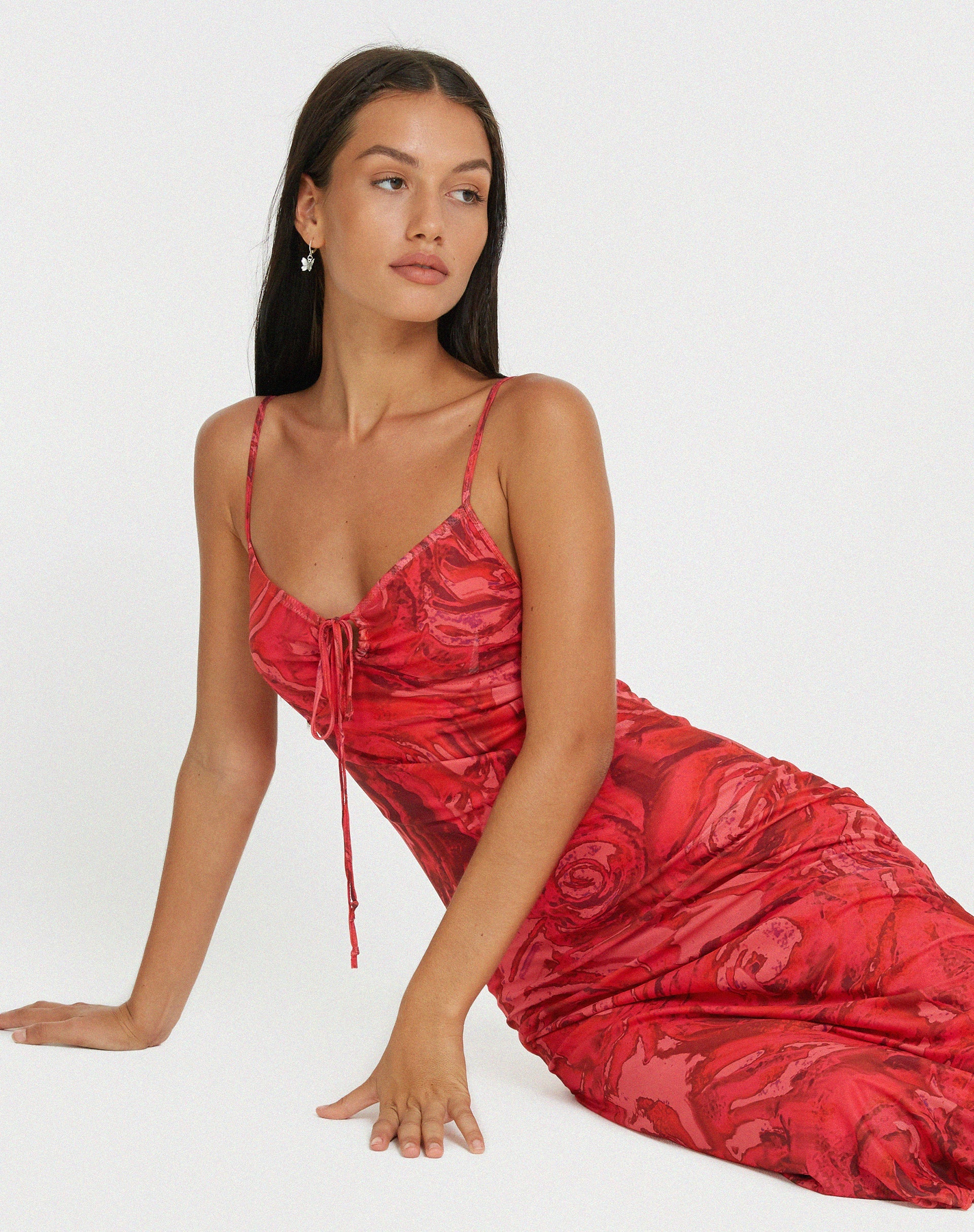 Abbildung von Coya Maxikleid in Rosenblütenrot