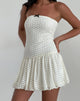 Image of Cryolan Bandeau-Minikleid aus elfenbeinfarbener Herzspitze