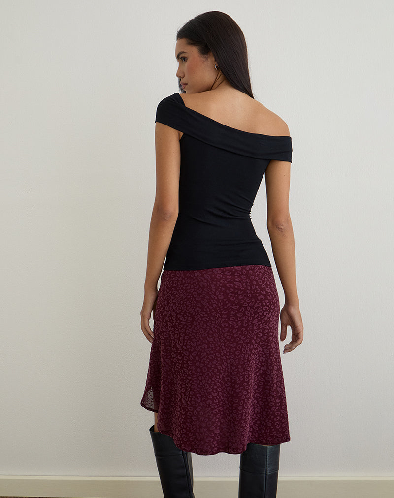 Bild von Cuthbe One Shoulder Twist Top in Schwarz
