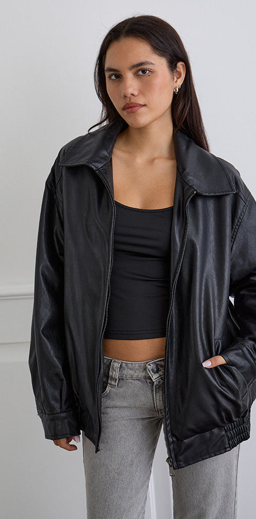 Image of Cavita Jacke aus PU Schwarz