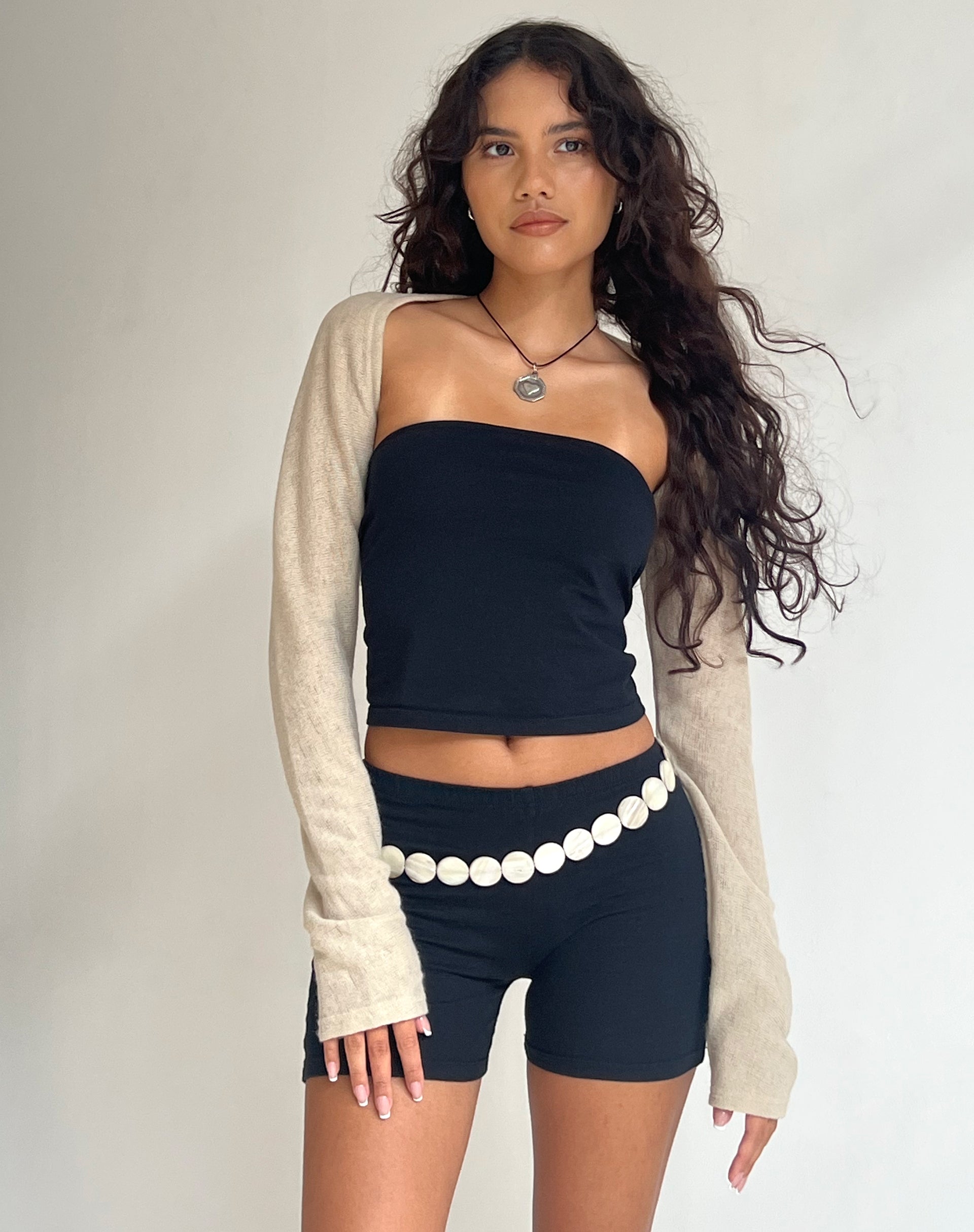 Image of Dalika Gestricktes Shrug Top in Hafer