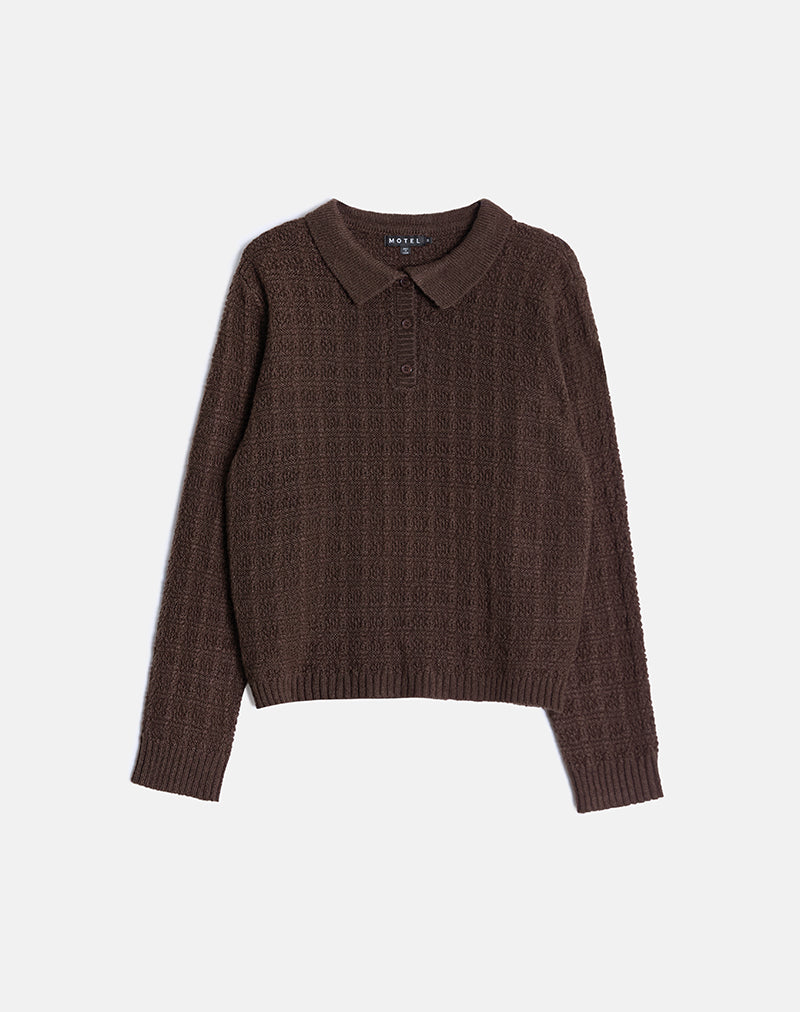 Image of Dalina Strickpullover in Karo Braun