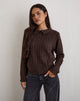 Image of Dalina Strickpullover in Karo Braun