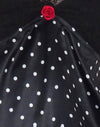Schwarzer Polka Dot Satin