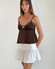 Bild von Dalinda Cami Top in Braun mit rosa Rosette