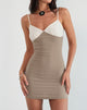 Image of Dalsher Minikleid aus elfenbeinfarbener brauner Häkelspitze Mix