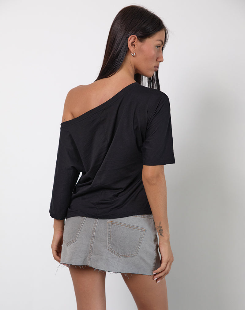 Bild von Daman schulterfreies Basic-Top in Schwarz