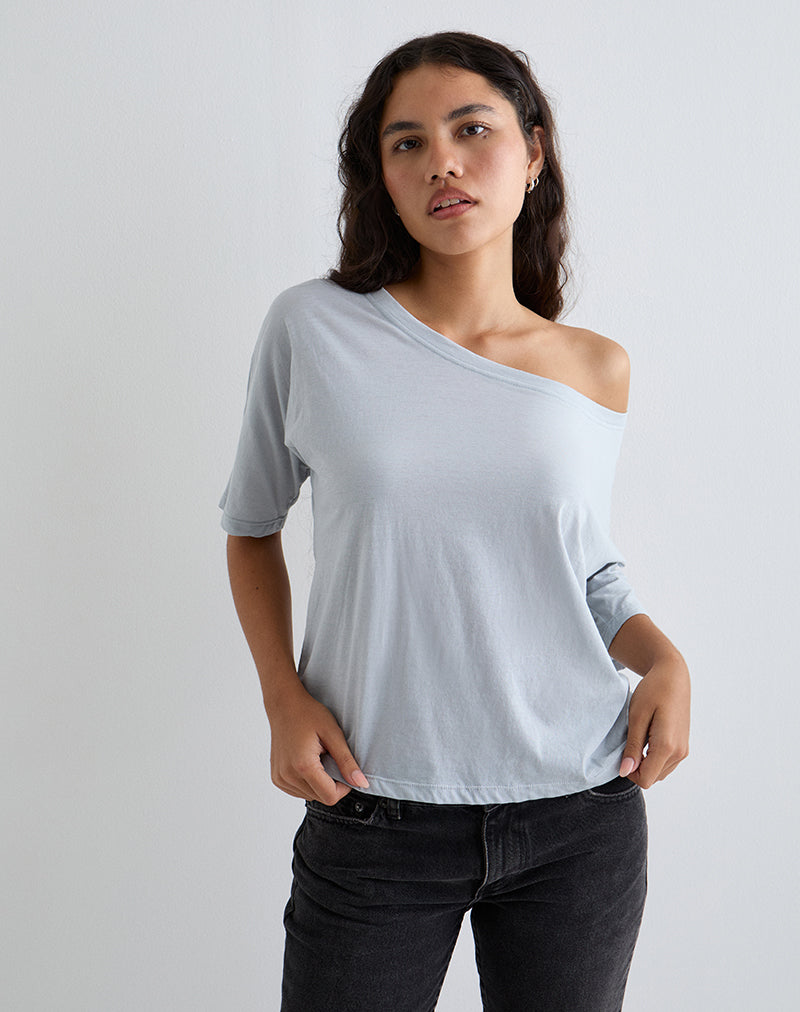 Daman schulterfreies Basic-Top in Hellstahl