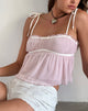 Bild von Damaris Cami Top in Rosa mit elfenbeinfarbener Bindung