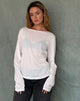 Image of Damon Baggy Long Sleeve Top aus weißem Tissue Jersey