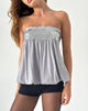Image of Danuta Longline Bandeau Top in Pailletten Grau