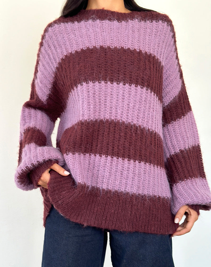 Image of Daren Pullover in Violett gestreift