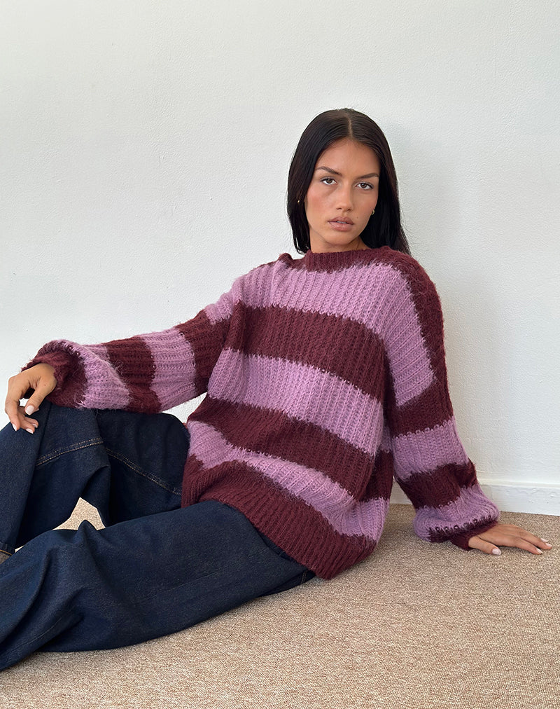 Daren Pullover in Violett gestreift
