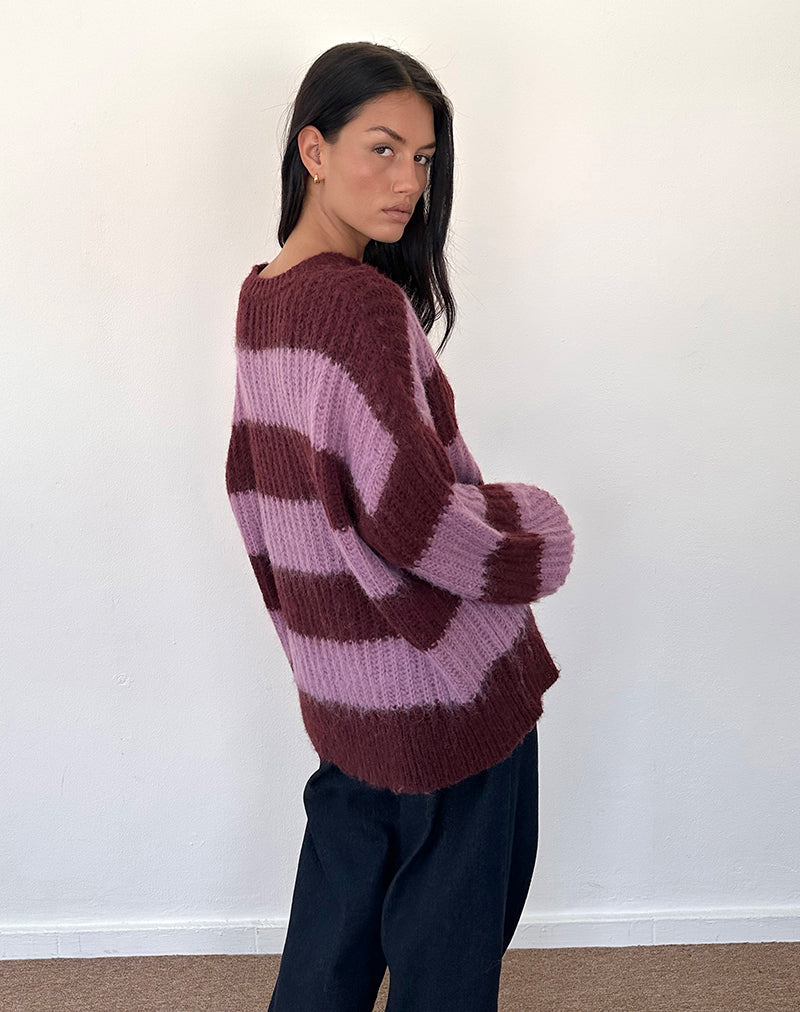 Image of Daren Pullover in Violett gestreift