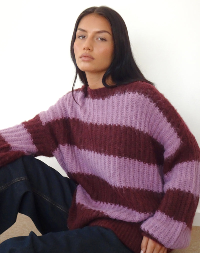 Image of Daren Pullover in Violett gestreift