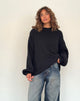 Image of Daren Gestrickter Pullover in Übergröße in Schwarz