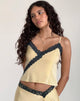 Image of Darena Cami Top in Buttermilch mit grauer Spitze
