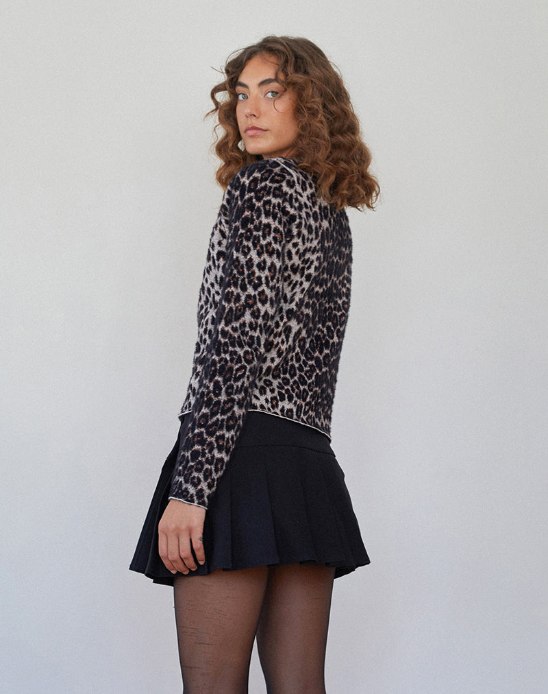 Image of Darlene Strickjacke aus weichem Strick Leopard Braun