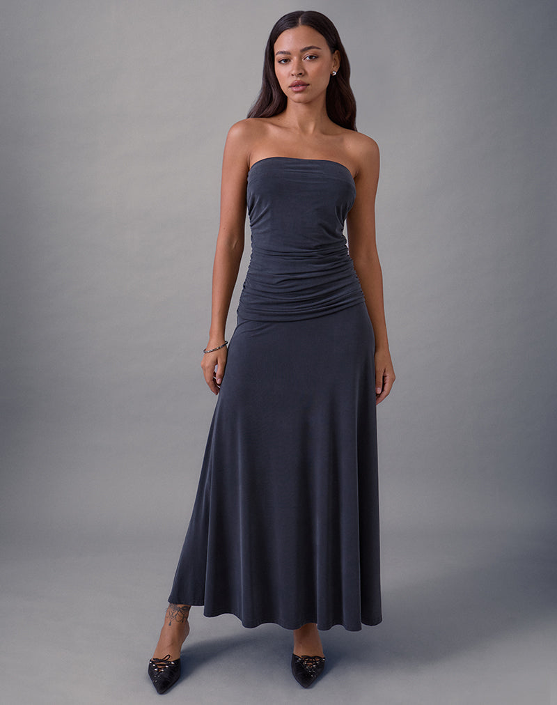 Image of Darmi Maxikleid aus Cupro Granit
