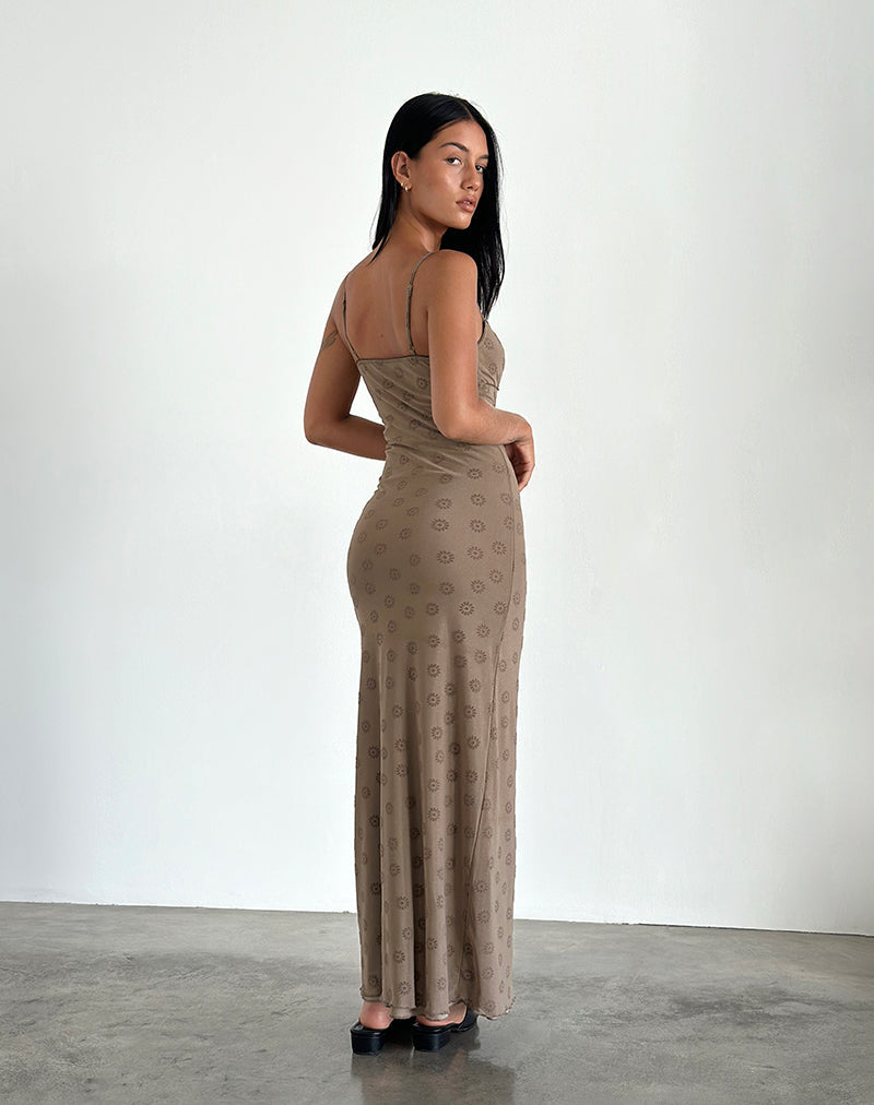 Image of Darsih Maxikleid in Daisy Flock Hellbraun