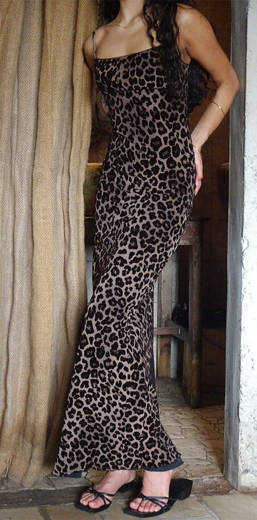 Bild von Darsih Maxikleid in beflocktem Rar Leopard