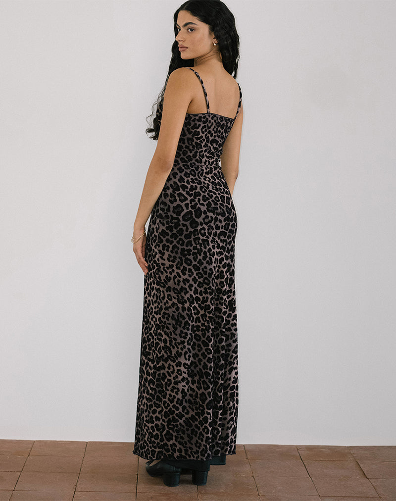 Bild von Darsih Maxikleid in beflocktem Rar Leopard
