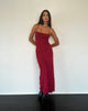 Image of Darsih Cami Maxikleid Rot Grunge Floral Flock