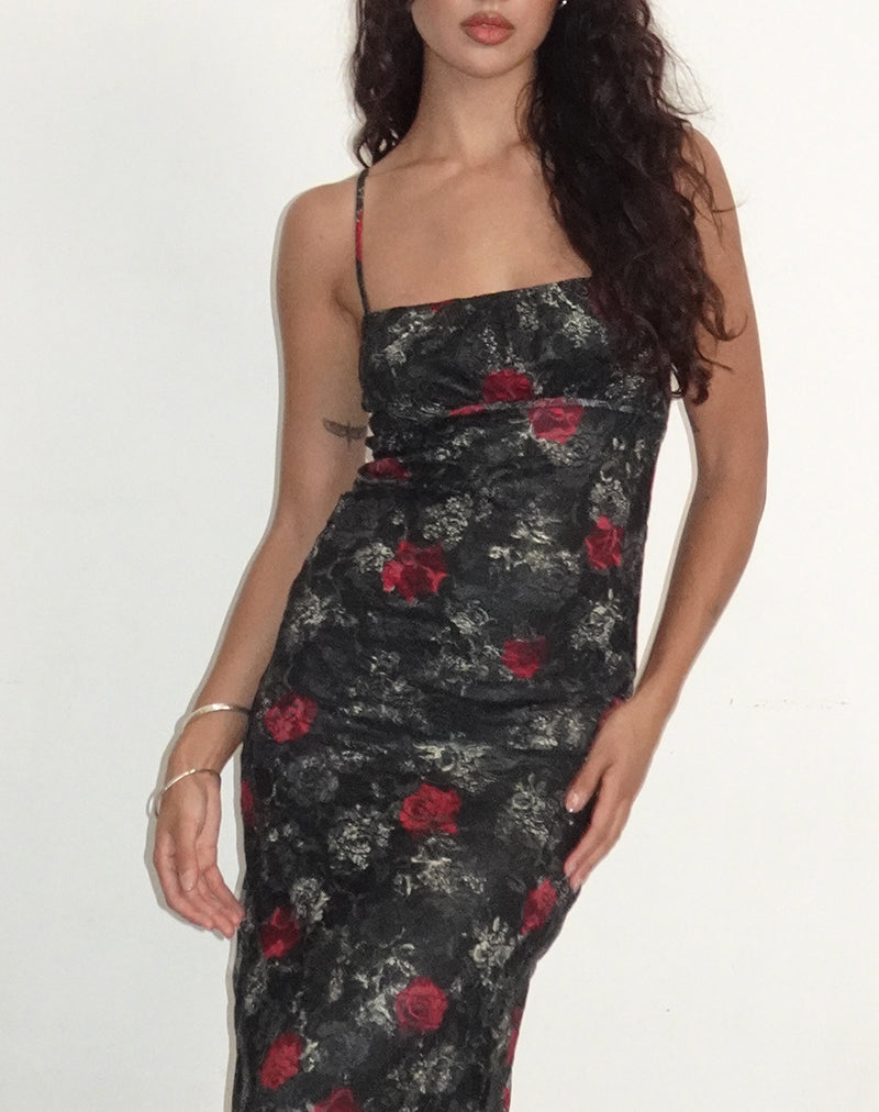 Image of Darsih Maxikleid aus Spitze Midnight Bloom
