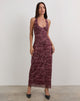 Image of Datari Maxikleid aus Mesh mit Paisley in Pflaume