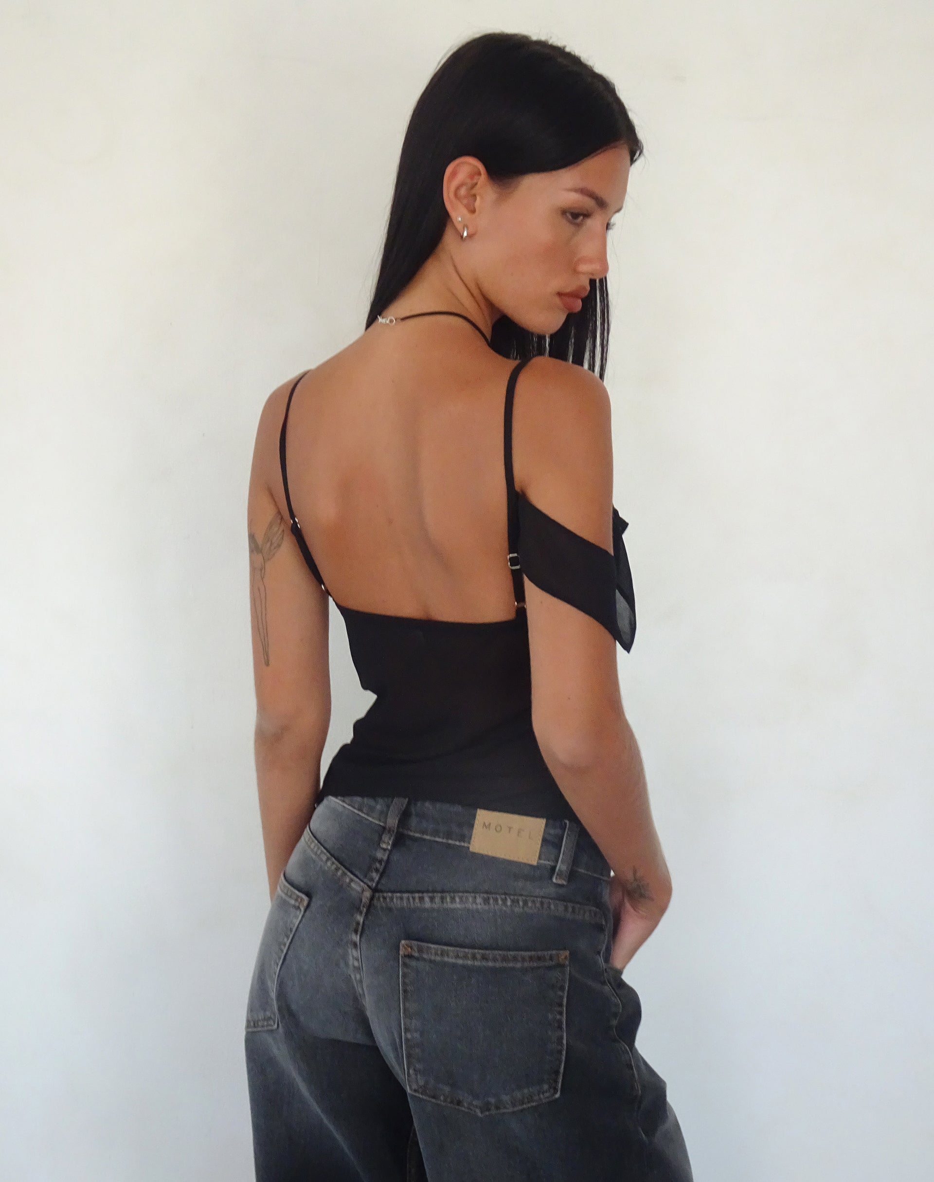 Image of Davila Top aus Chiffon Schwarz