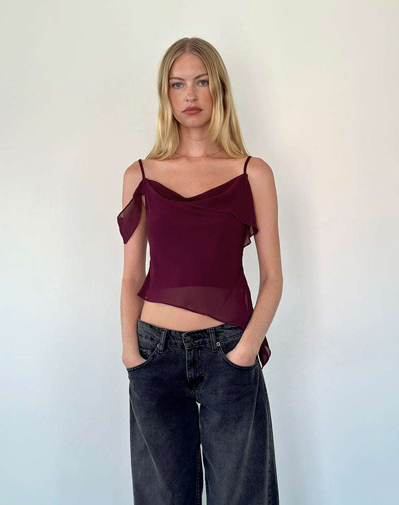 Bild von Davila Top aus Chiffon Burgundy
